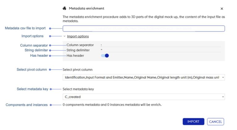 enrich metadata with 3D juump Ace viewer